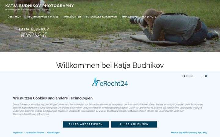 Screenshot of katjabudnikovphotography.de