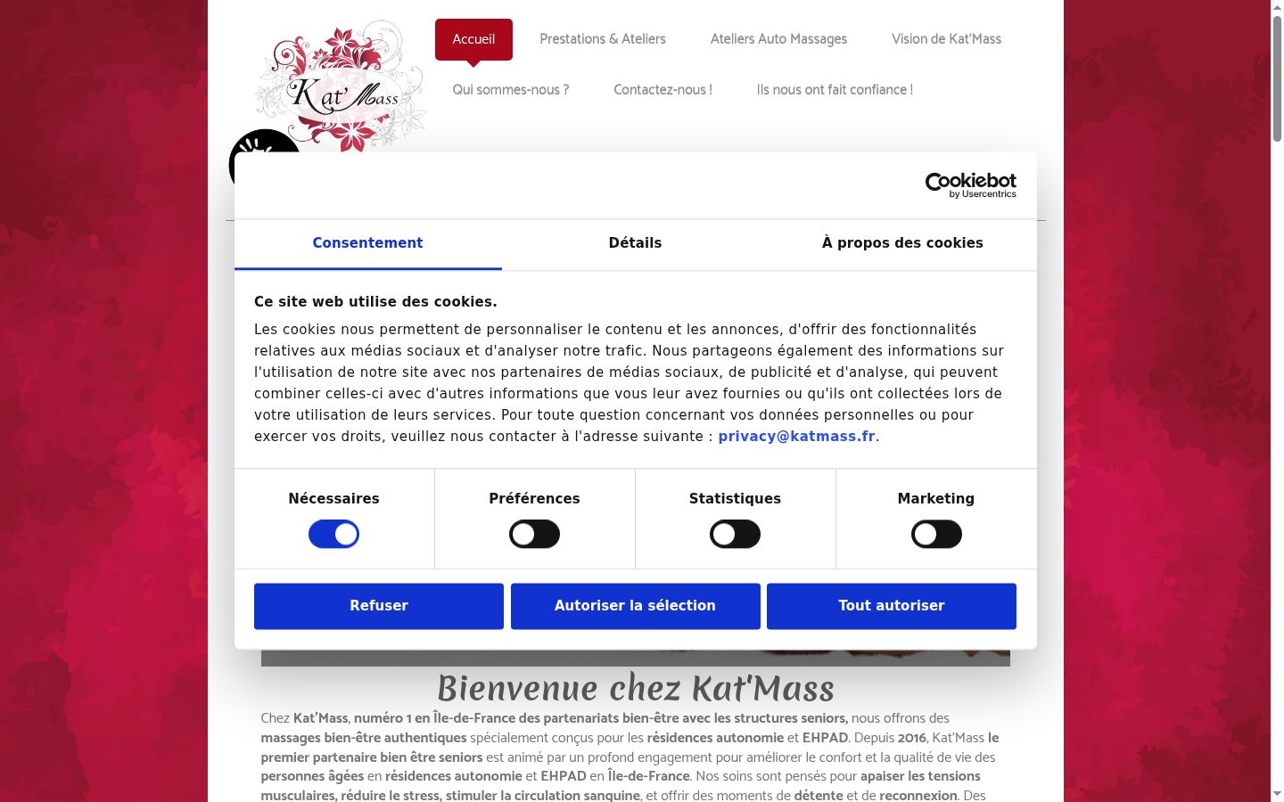 Screenshot del banner di consenso mostrato prima di qualsiasi interazione