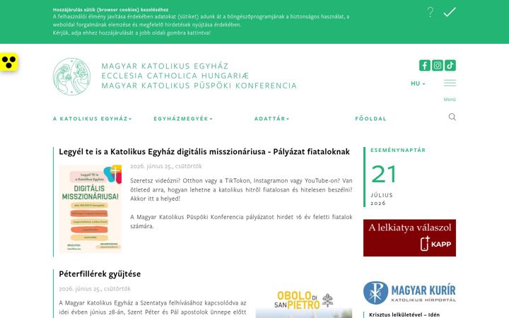 Screenshot di katolikus.hu