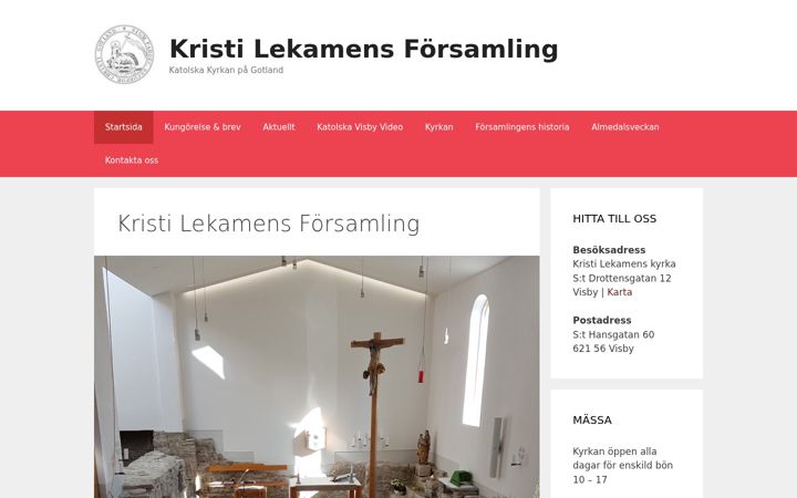 Screenshot of katolskagotland.se