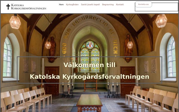 Screenshot of katolskakyrkogarden.se