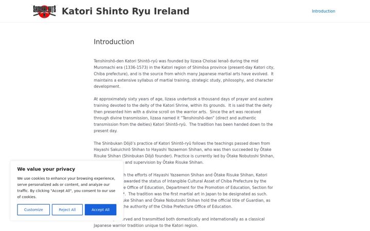 Screenshot of katorishintoryuireland.com