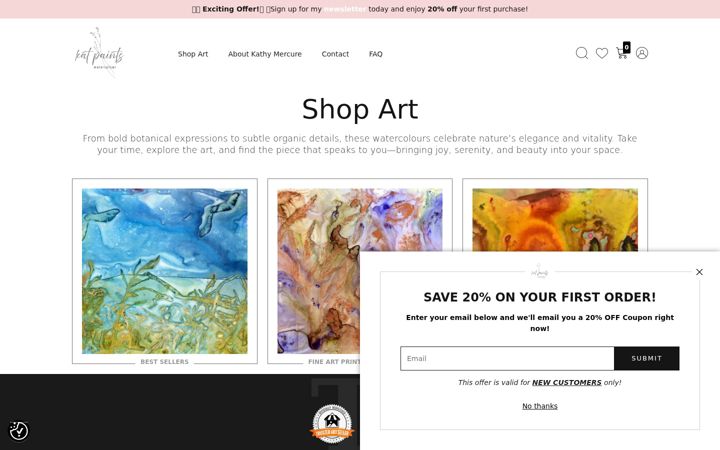 Screenshot of katpaintswatercolour.com