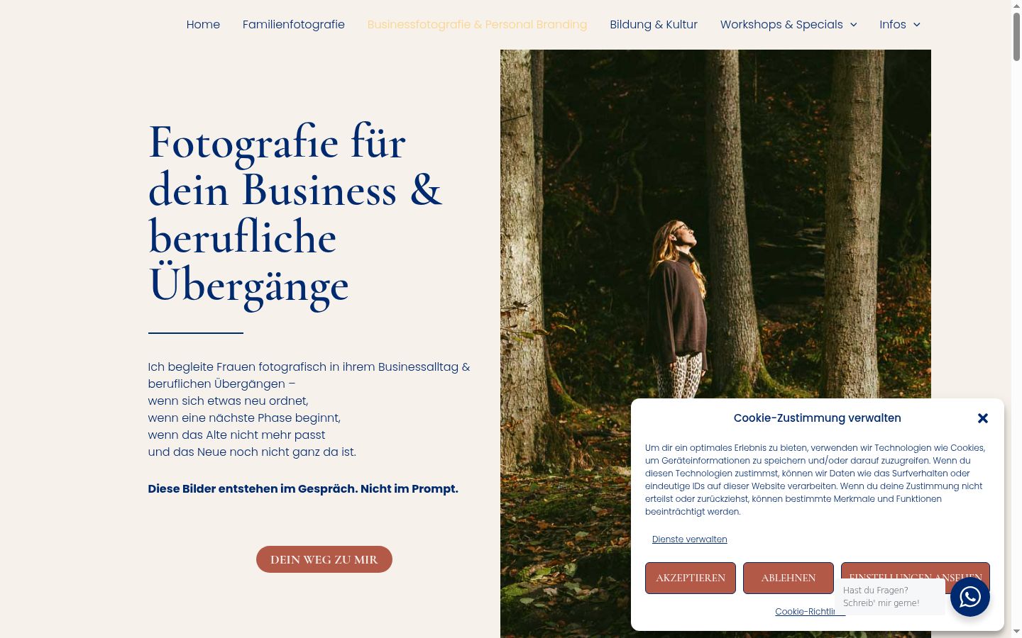 Screenshot des Einwilligungsbanners vor jeglicher Interaktion
