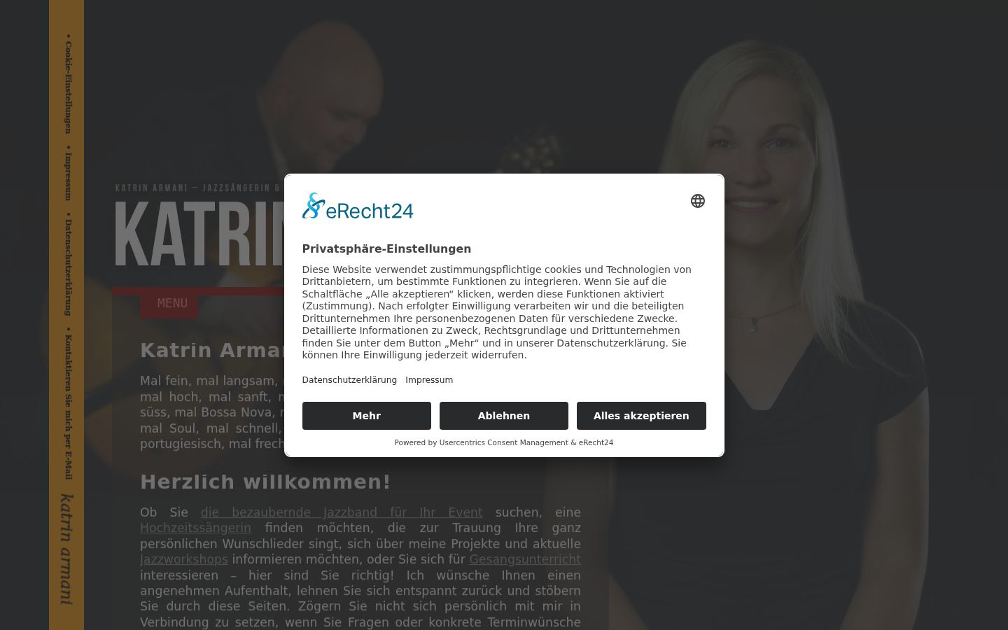 Capture d'écran de la bannière de consentement affichée avant toute interaction
