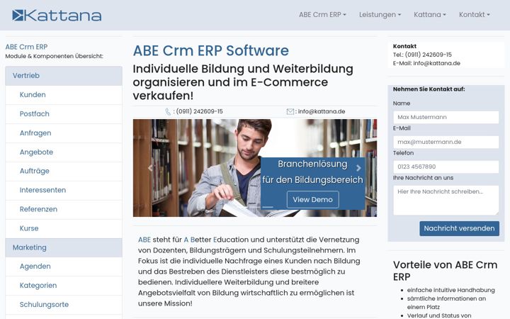 Screenshot of kattana.de