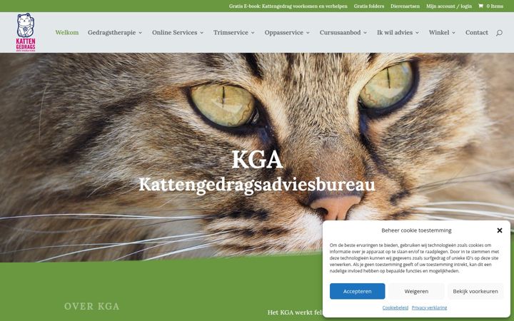 Screenshot of kattengedragstherapie.nl