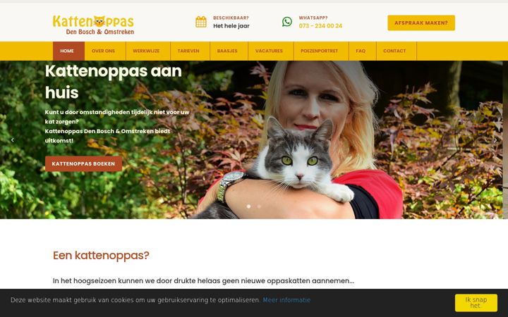 Screenshot of kattenoppasdenbosch.nl