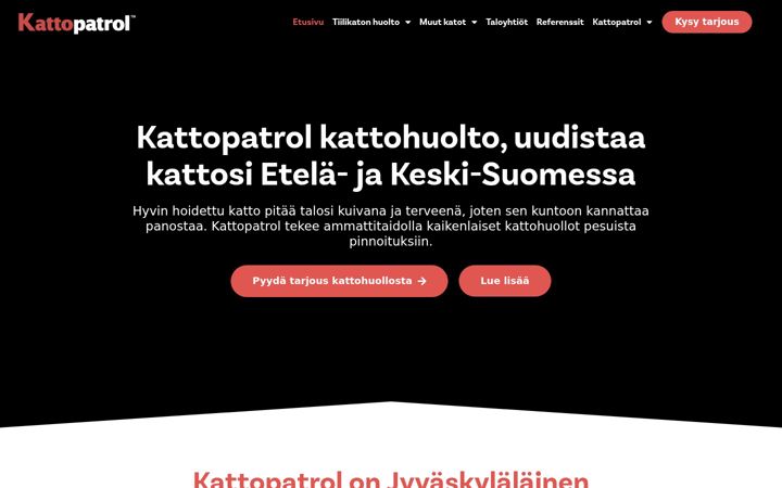 Screenshot of kattopatrol.fi