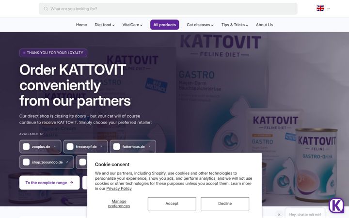 Screenshot of kattovit.com