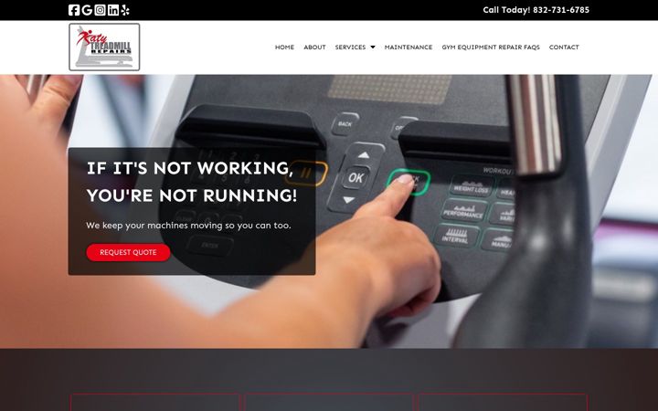 Screenshot of katytreadmillrepairs.com