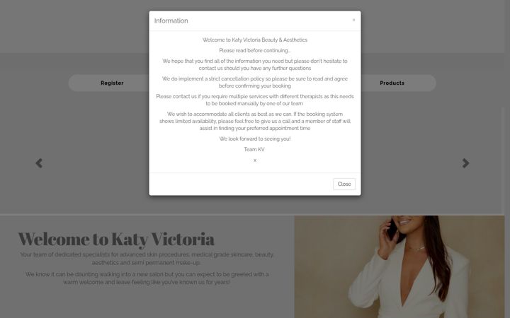 Screenshot of katyvictoria.co.uk