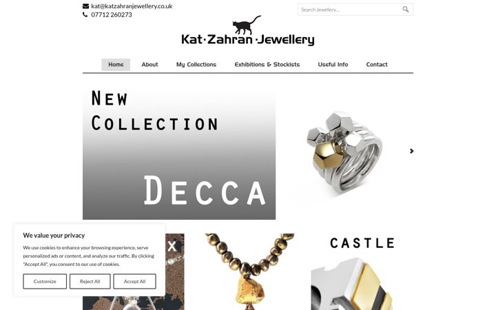 Screenshot of katzahranjewellery.co.uk