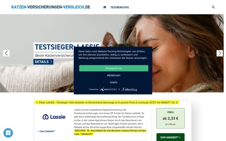 Screenshot of katzen-versicherungen-vergleich.de