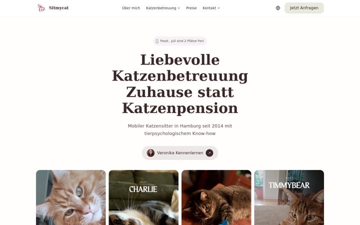 Screenshot of katzenbetreuung-hamburg.com