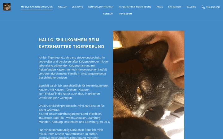 Screenshot of katzenbetreuung-tigerfreund.de