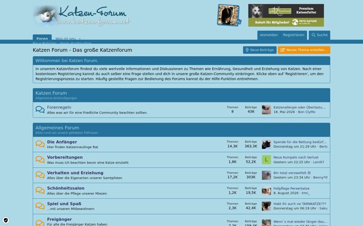 Screenshot of katzenforum.net