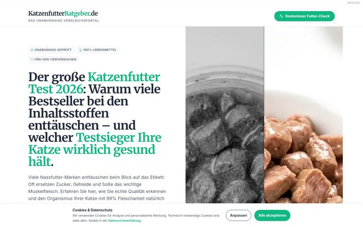 Screenshot of katzenfutterratgeber.de