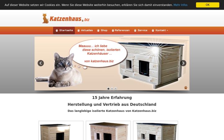 Skærmbillede af katzenhaus.biz