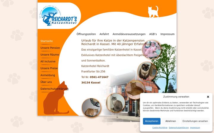 Screenshot of katzenhotelreichardt.de