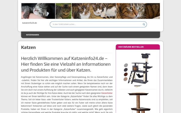 Screenshot of katzeninfo24.de