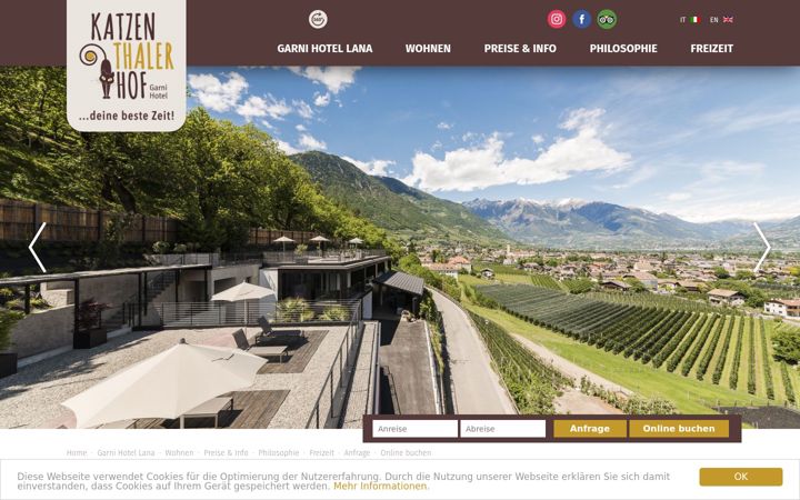 Screenshot of katzenthalerhof.com