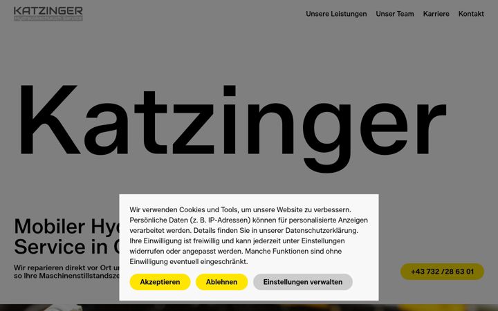 Screenshot of katzinger-hydraulik.at