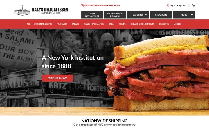 Screenshot of katzsdelicatessen.com