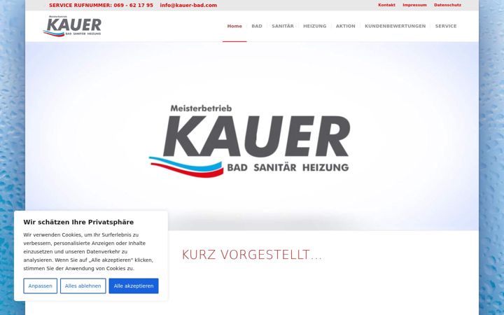 Screenshot of kauer-bad.com