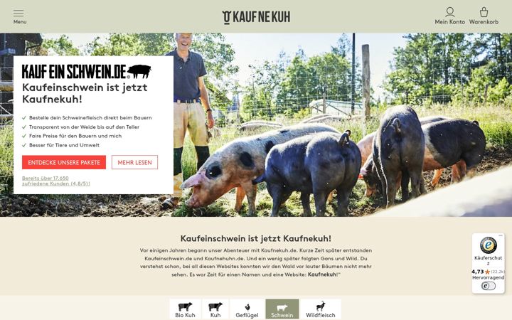 Screenshot of kaufeinschwein.de
