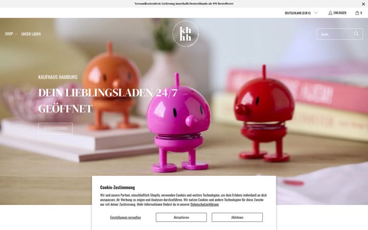 Screenshot of kaufhaus-hamburg.de