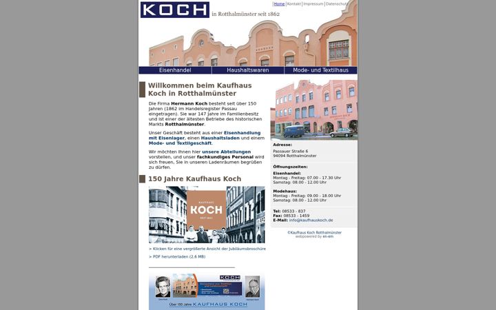 Screenshot of kaufhauskoch.de