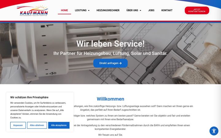 Screenshot of kaufmann-heizung.de