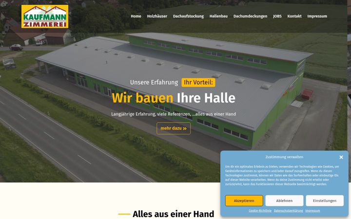 Screenshot of kaufmann-zimmerei.de