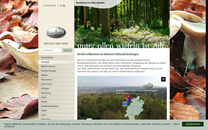 Screenshot of kaufungen-ruheforst.de
