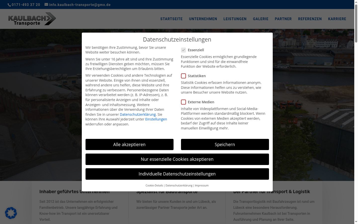 Screenshot van de toestemmingsbanner zoals getoond vóór enige interactie