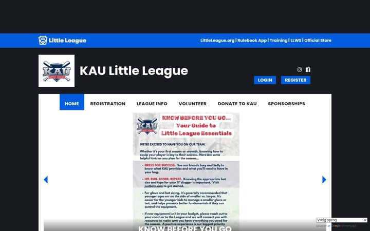Screenshot of kaulittleleague.org
