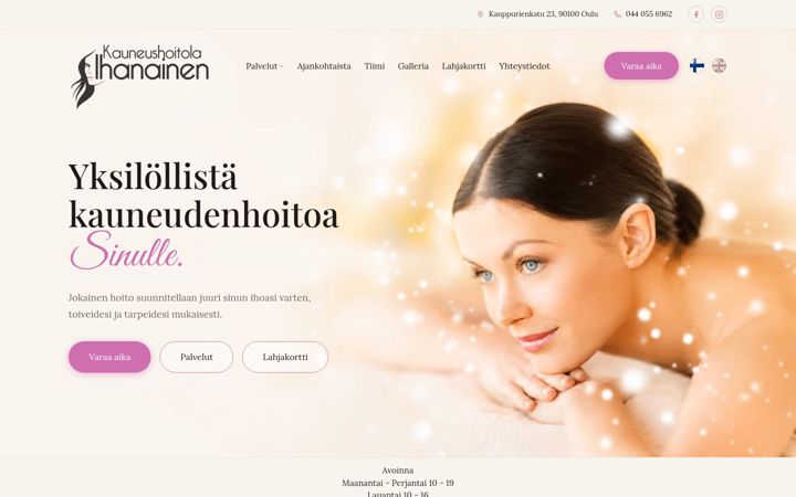 Screenshot of kauneushoitolaihanainen.com
