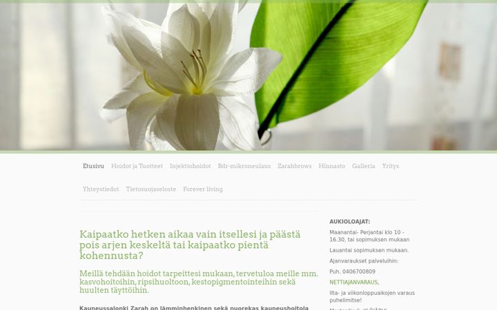 Screenshot of kauneussalonkizarah.com