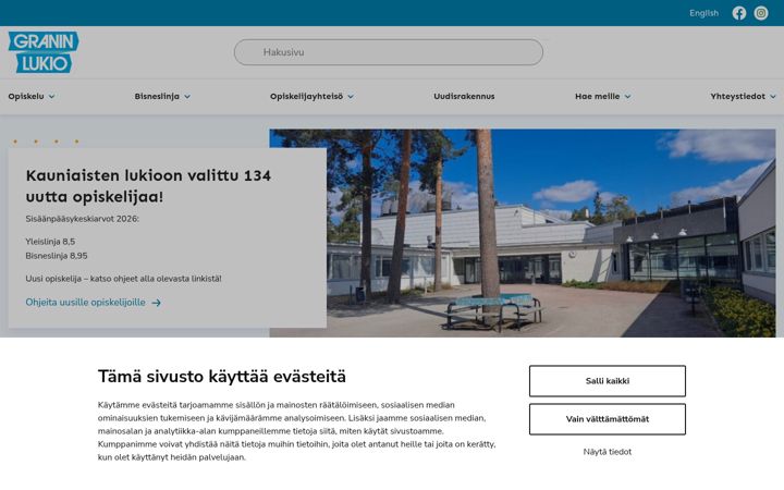 Kuvakaappaus sivustosta kauniaistenlukio.fi