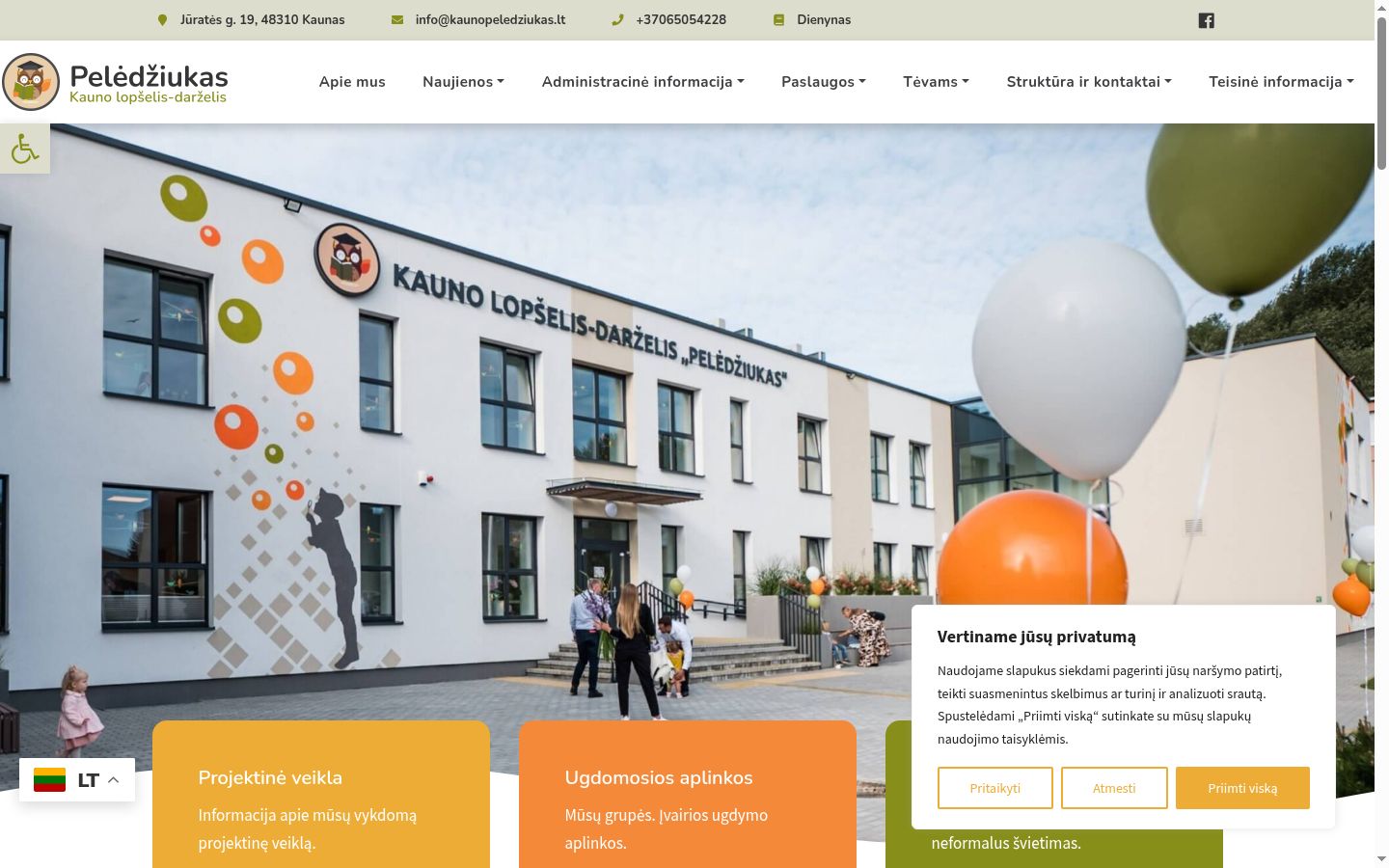 Snimka zaslona bannera za privolu prikazanog prije bilo kakve interakcije