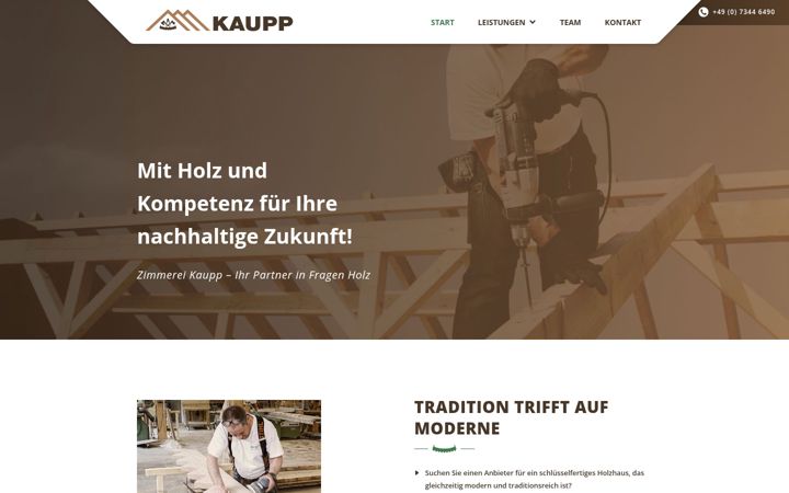 Screenshot of kaupp-zimmerei.de