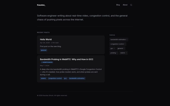 Screenshot of kaustav.net