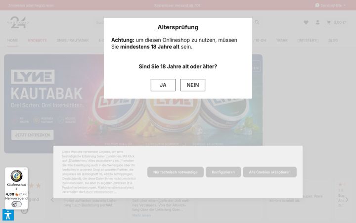 Screenshot of kautabak24.de