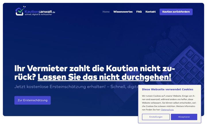 Screenshot of kautionsanwalt.de