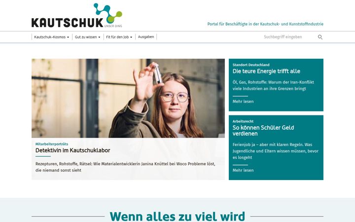 Screenshot of kautschuk-magazin.de
