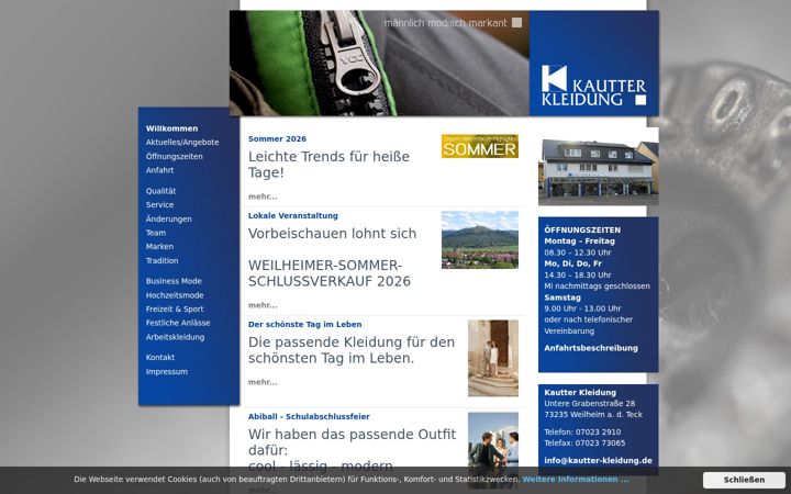 Screenshot of kautter-kleidung.de