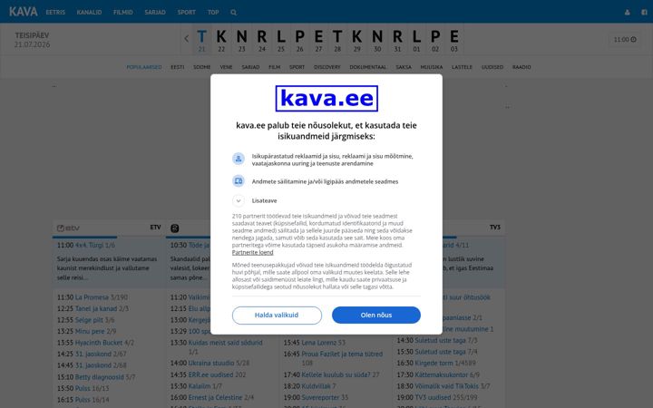 Screenshot of kava.ee