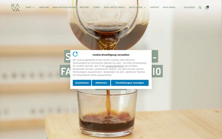 Screenshot of kavacoffee.de