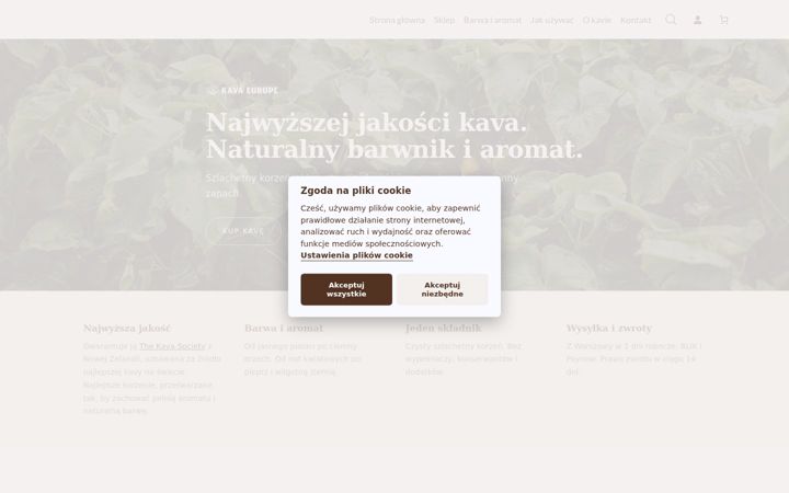 Screenshot of kavaeurope.pl